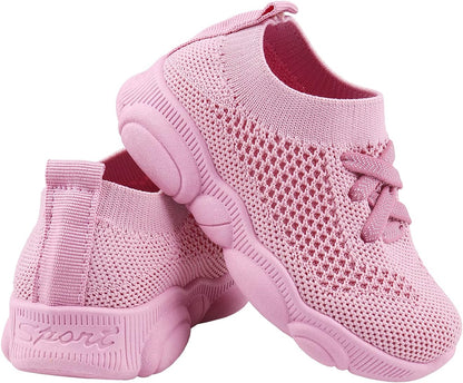 Toddler Baby Girls Boys Tennis White Walking Barefoot Slip on Shoes 18-24 Months Size 5 Wide Toe Box Summer Soft Sole Flexible Dinosaur Cheer Shoes Breathable Outdoor Soccer Rubber Sneakers